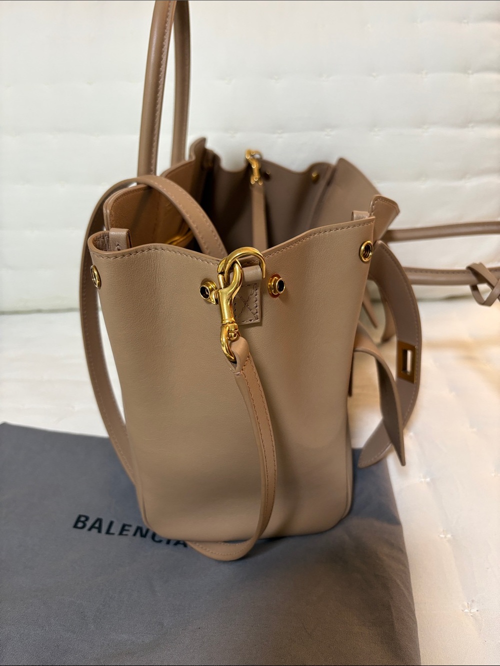 Balenciaga Bel Air Small in Natural Smooth Calf color Latte - Picture 11 of 11